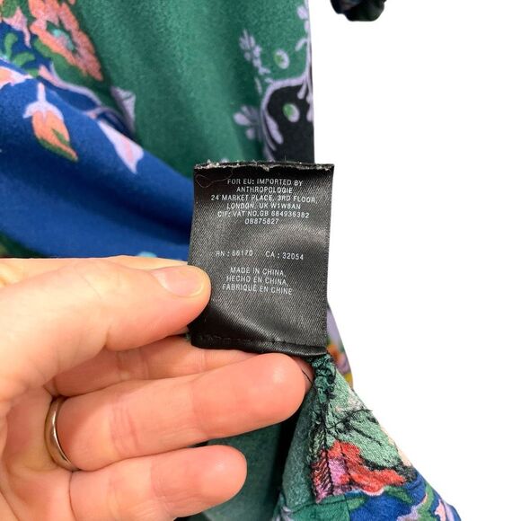 Anthropologie Robin Floral-Print Shirtdress midi dress Size 12 boho‎ spring - Picture 11 of 11